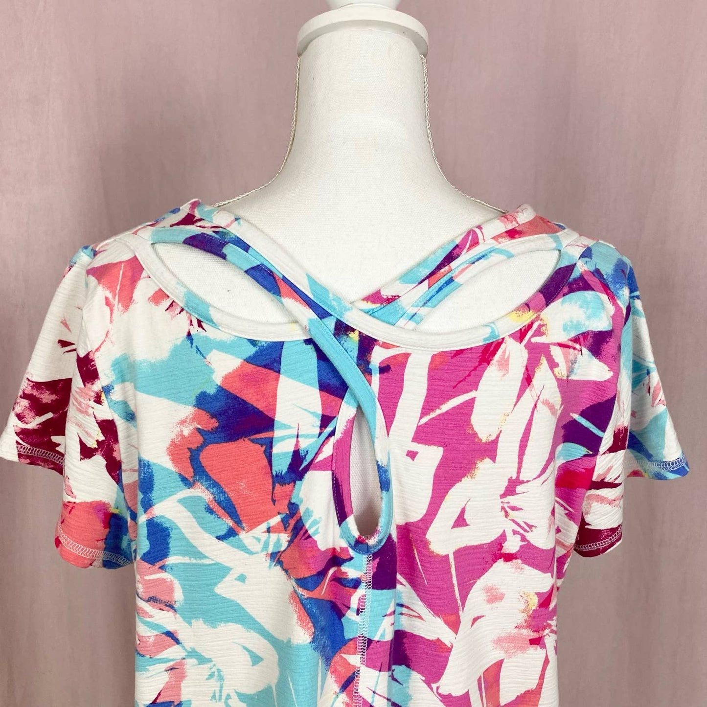 Secondhand T by Talbots Cross Back Cozy Crush Dress Brushed Floral, XLP
