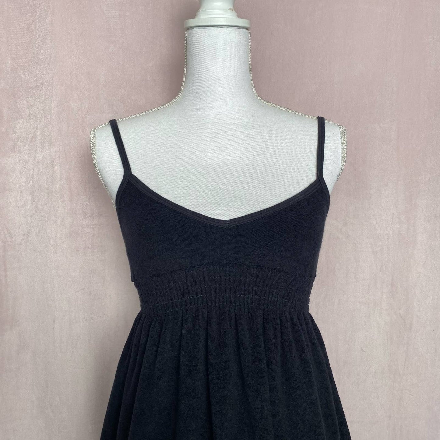 Secondhand Tillys Full Tilt Black Mini Towel Dress, Size Small