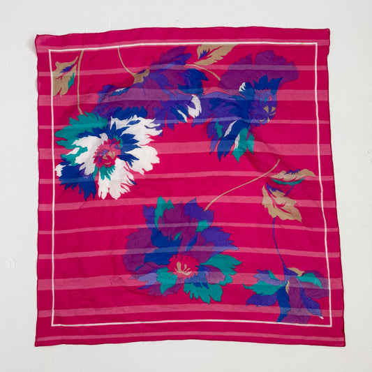 Vintage Floral Pink Square Scarf