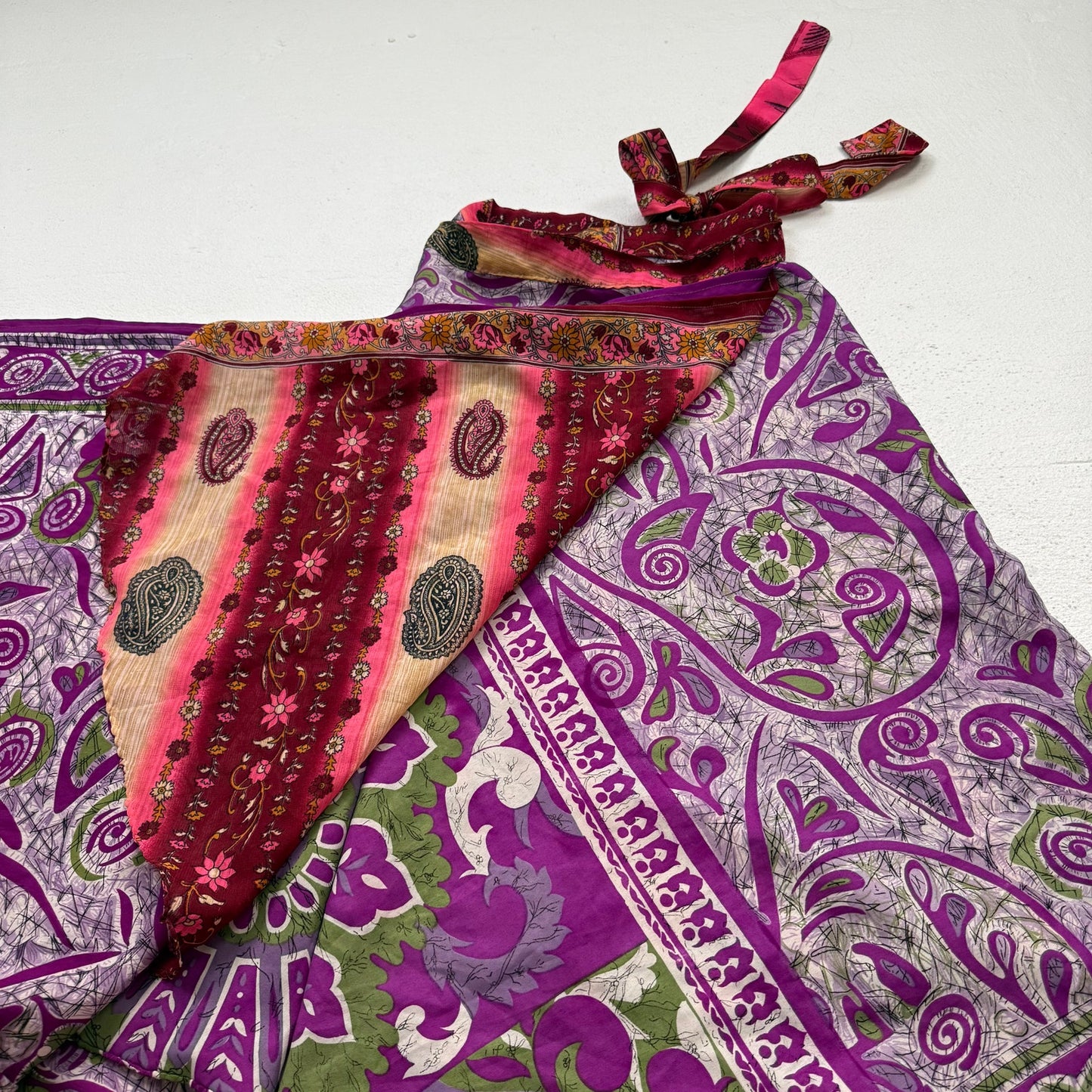Secondhand Yarin Silk Boho Wrap Skirt, Size Small-XL