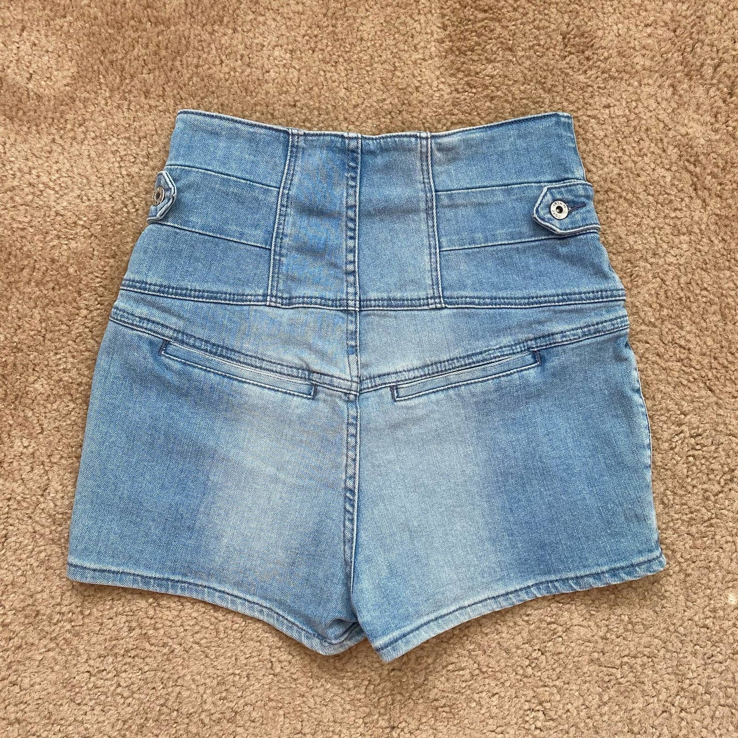 Secondhand Topshop Moto Denim High Waisted Shorts, W26
