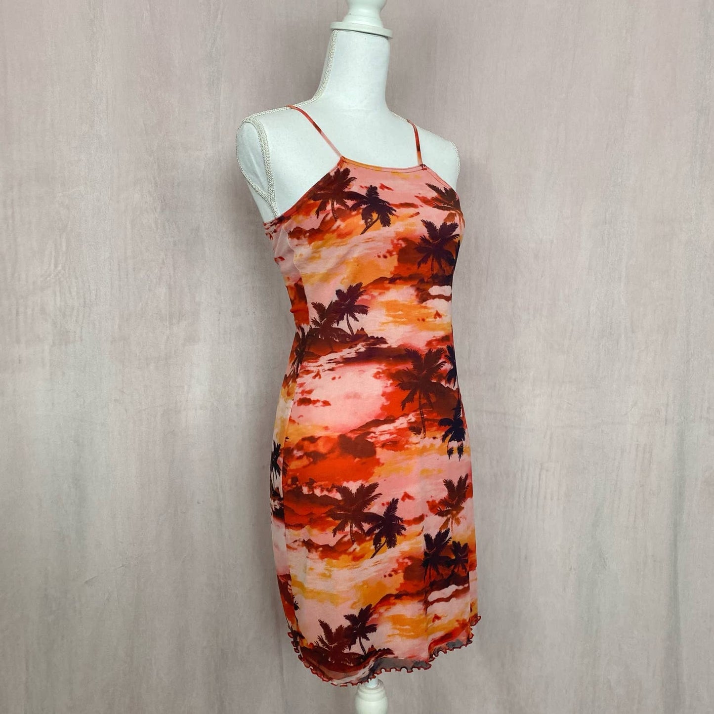 Secondhand Urban Outfitters Tropical Mesh Mini Dress, Size Small