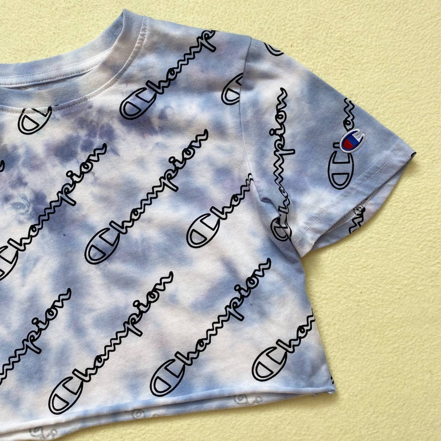 Reworked Champion Tie Dye Crop Tee, Size Small