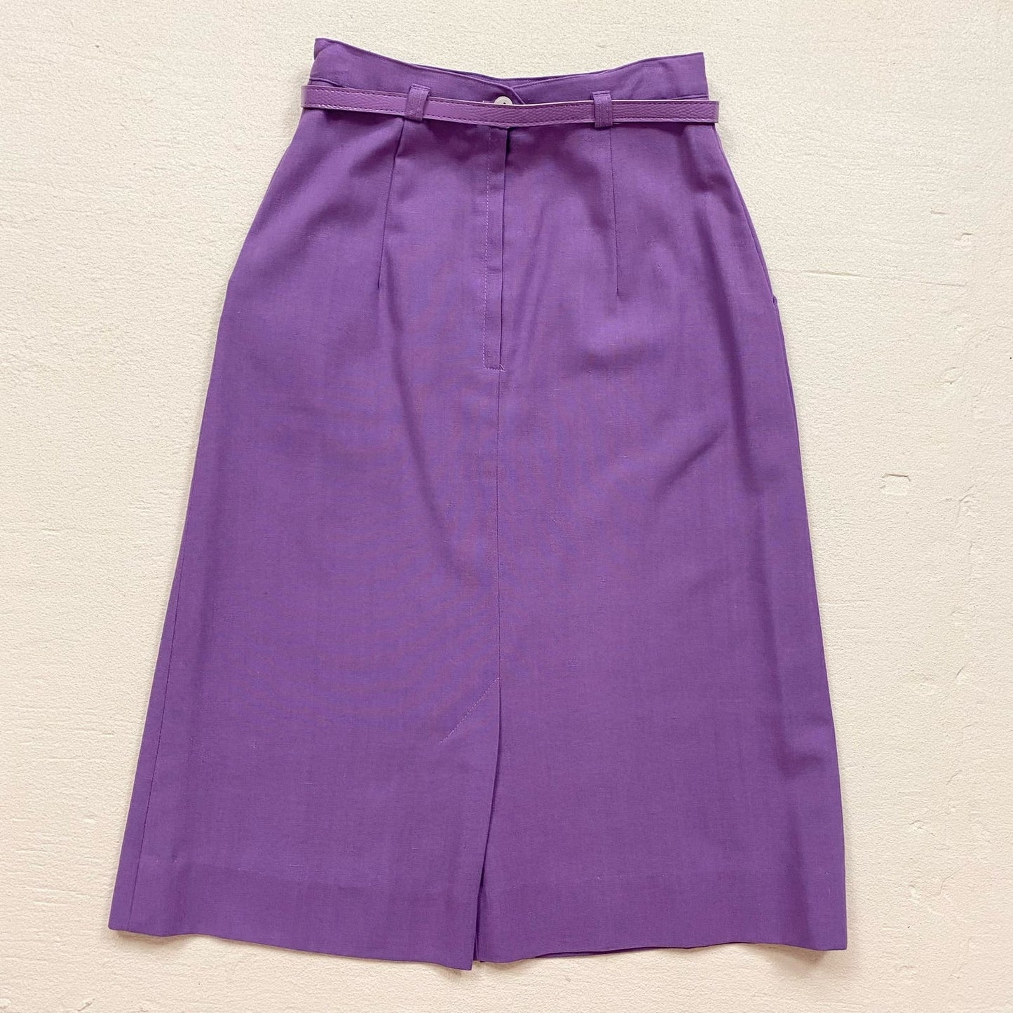 Vintage Campus Casuals Purple A-Line Skirt with Belt, Size XS