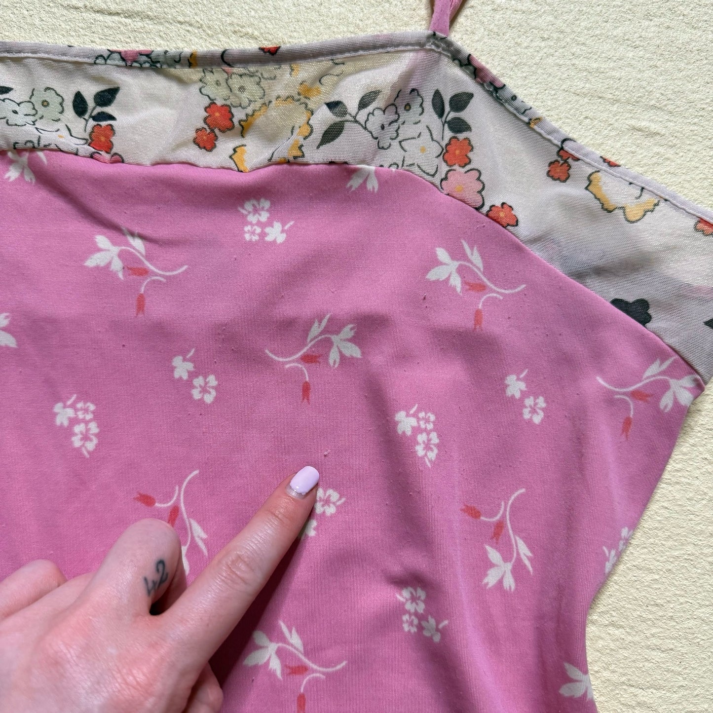Y2K Gap Floral Pink Cami Tank Top, Size Medium