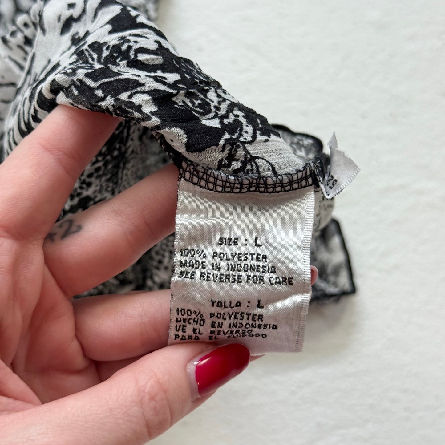 Y2K Kaelyn Max Sheer Beaded Tie Sleeve Blouse, Size Large