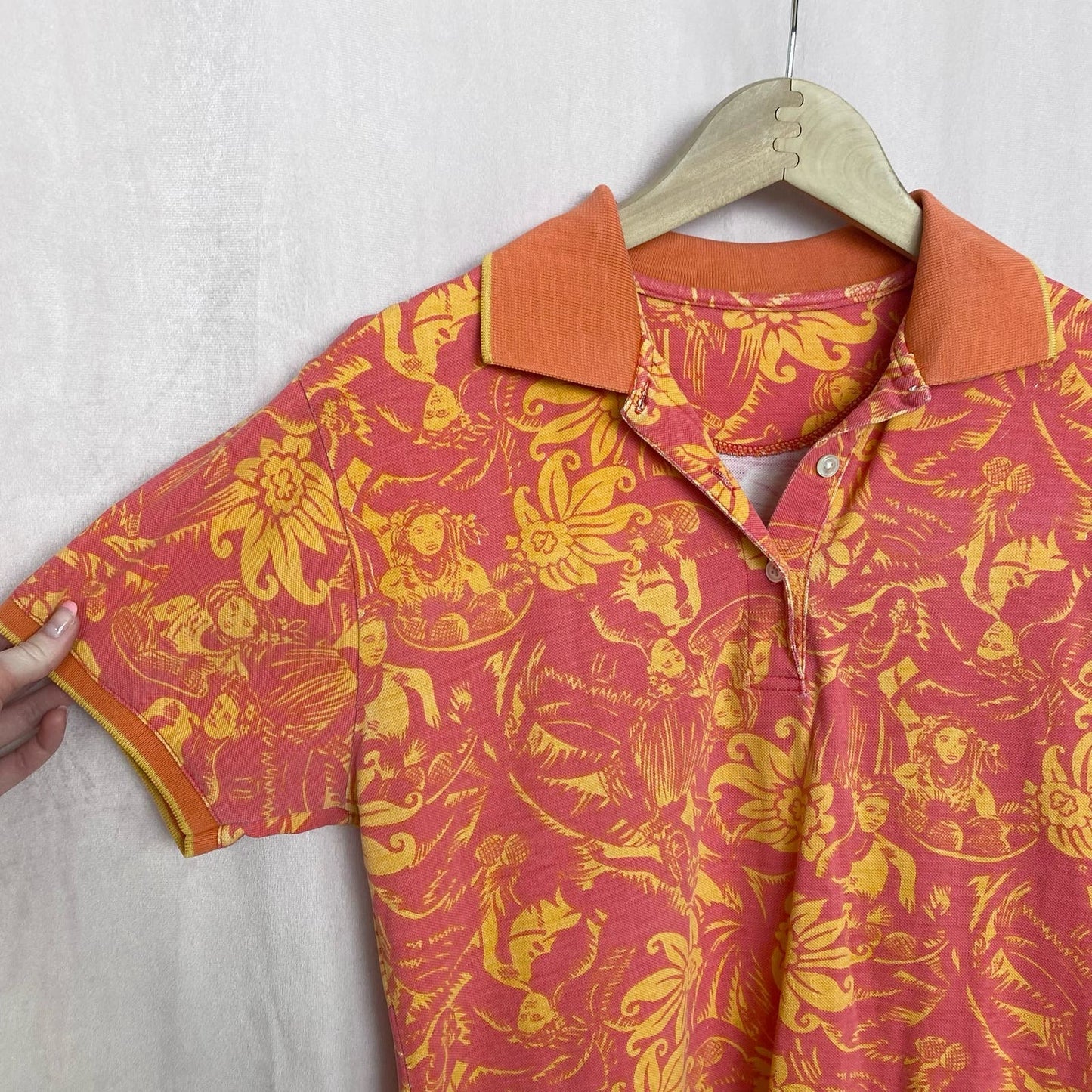 Vintage Hawaiian Polo Shirt Mini Dress, Size Medium