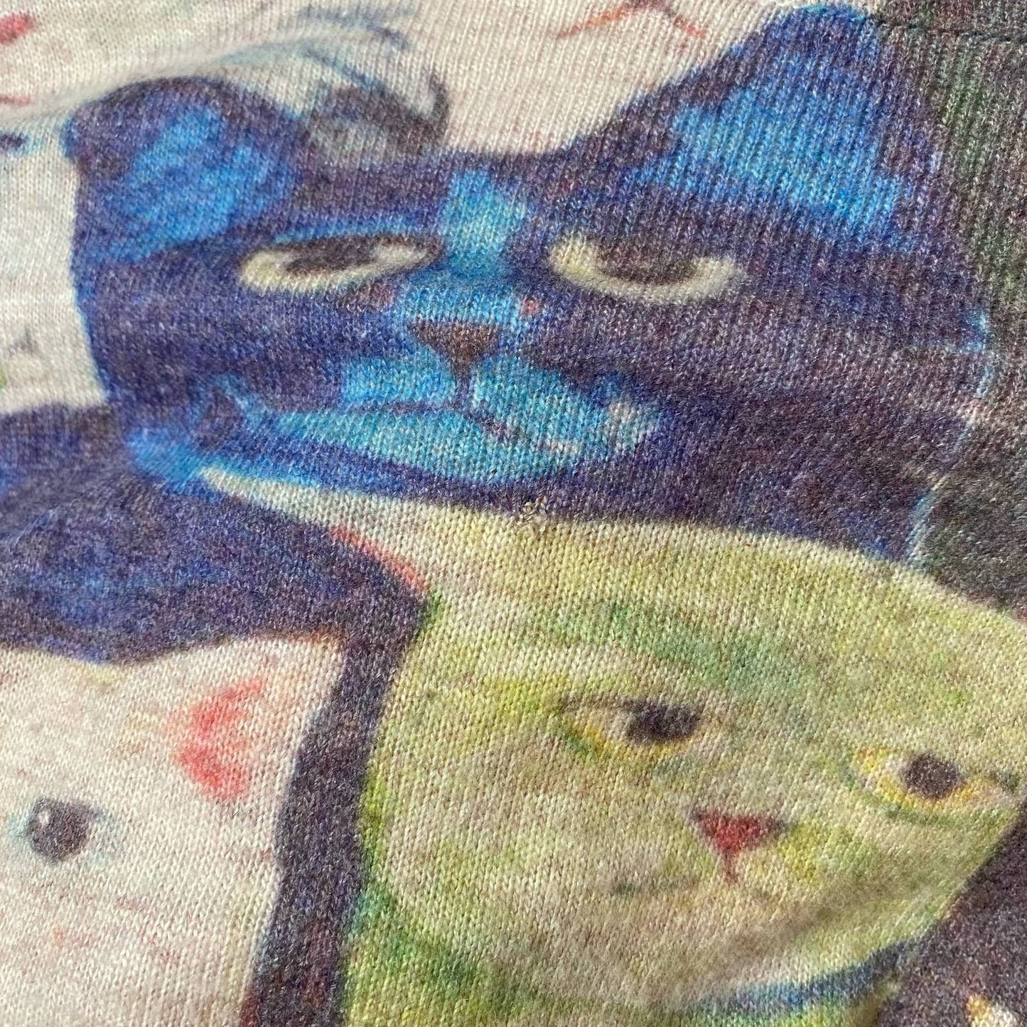 Reworked Crop Cat Sweater, Size S/M