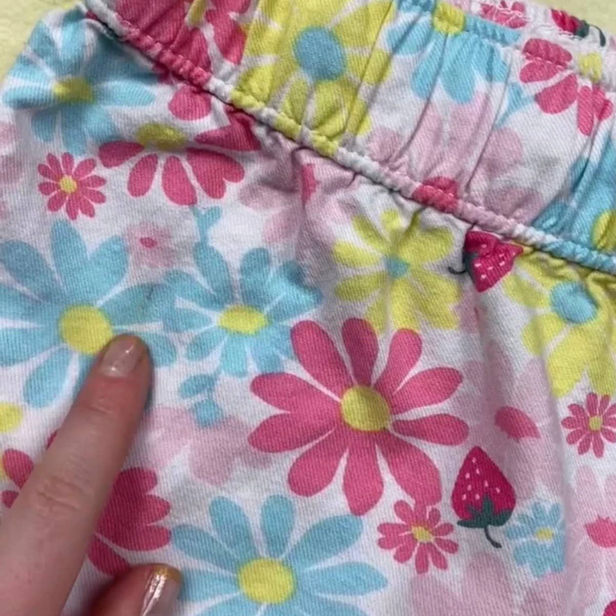 Y2K Strawberry Floral Shorts, Size XS