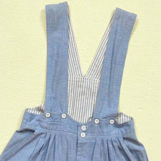 Vintage G. Pellini High Waisted Blue Denim Shortalls, Size Large
