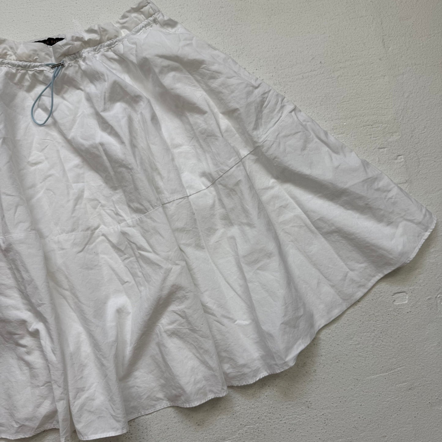 Secondhand Zara Basic White Tiered Mini Skirt M Lined Above Knee