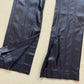 Preowned Materiel Black Vegan Leather El Stitch Flared Trousers Pants, Size XS
