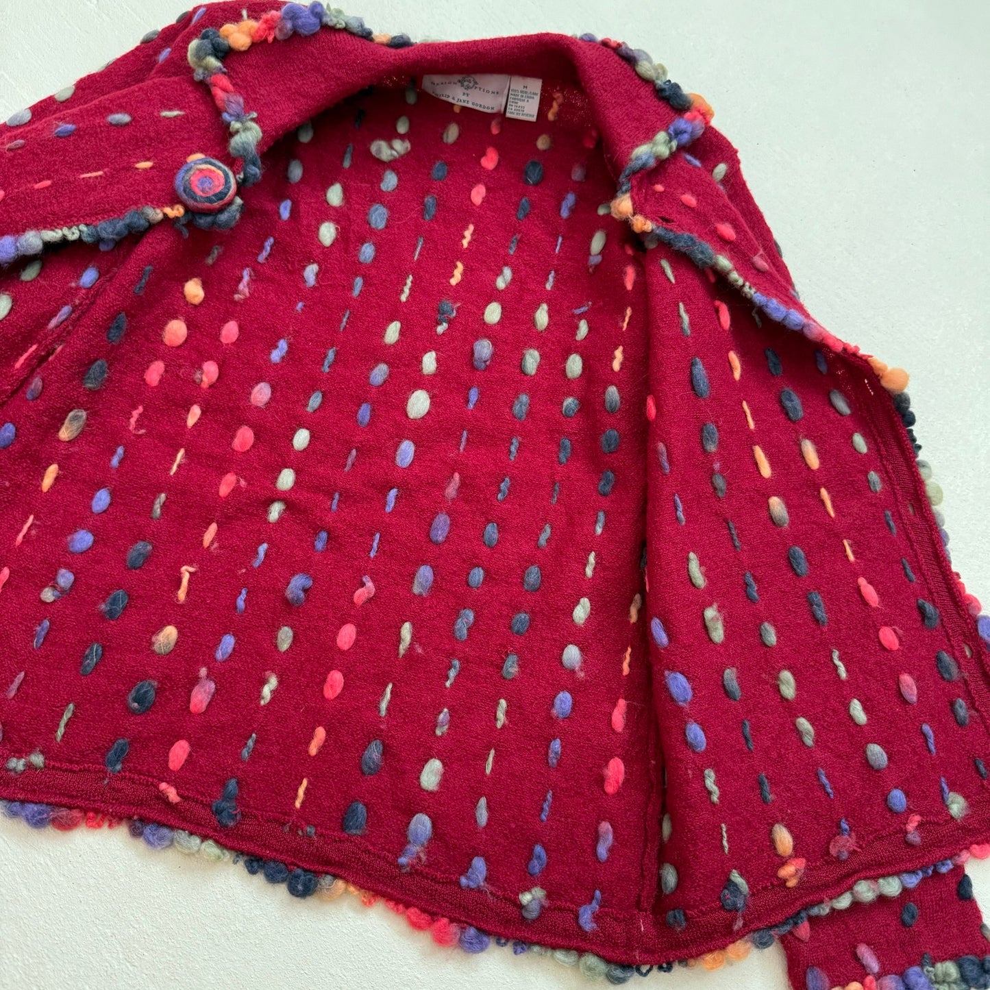 Secondhand Design Options Wool Cardigan Sweater, Size Medium