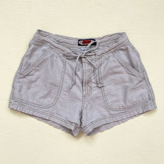 Y2K Squeeze Jeans Linen Cotton Mini Cargo Shorts, Size 5