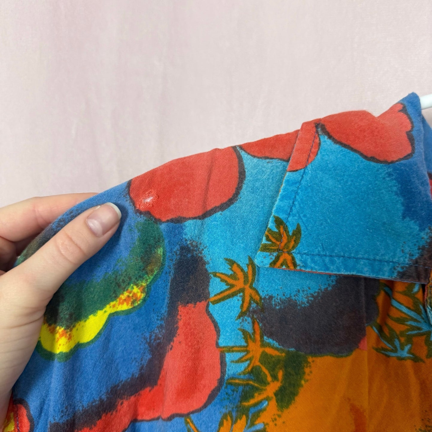 Upcycled Vintage Crop Hawaiian Shirt, Size Large