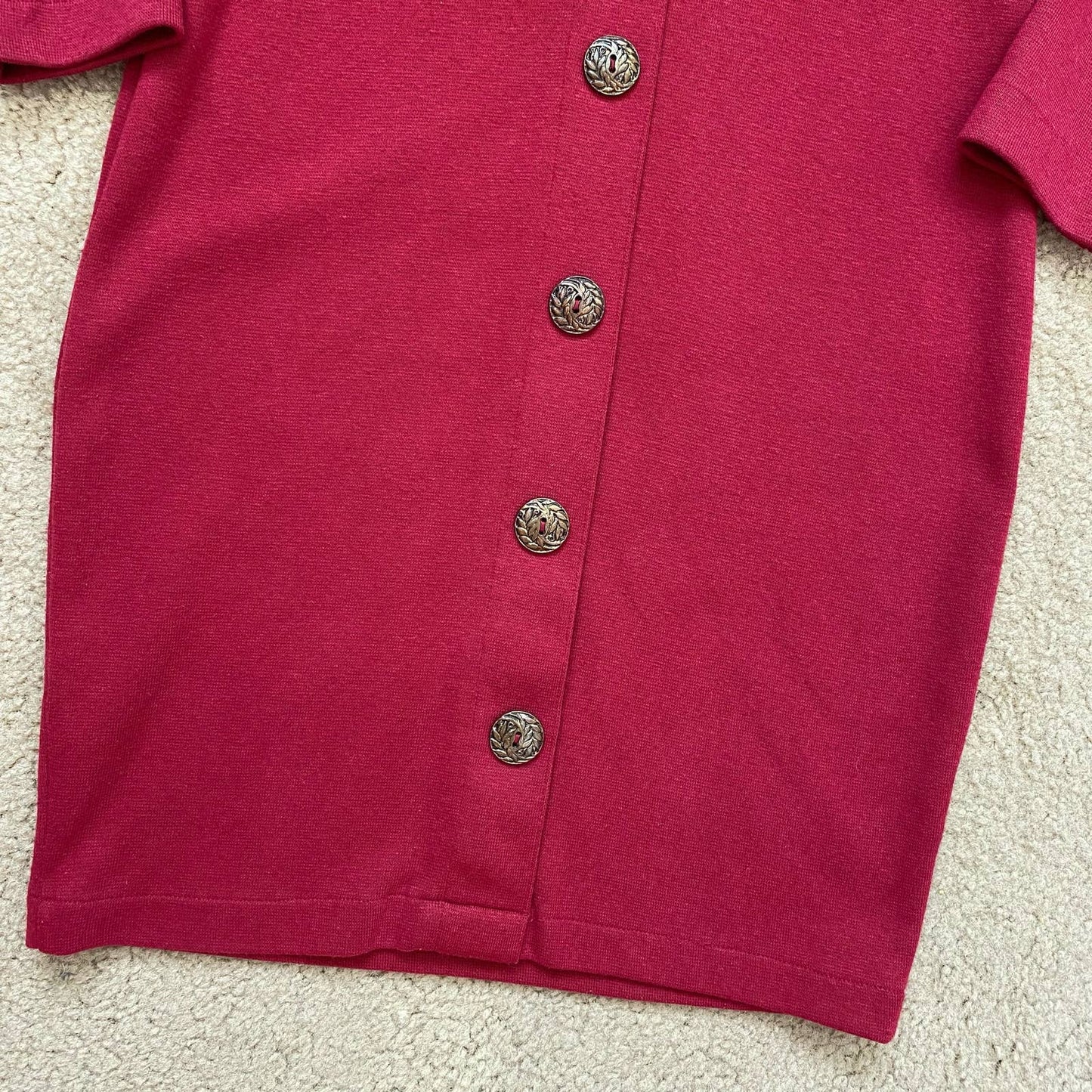 Vintage Express Button Front Long Sleeve Dress, Size Small