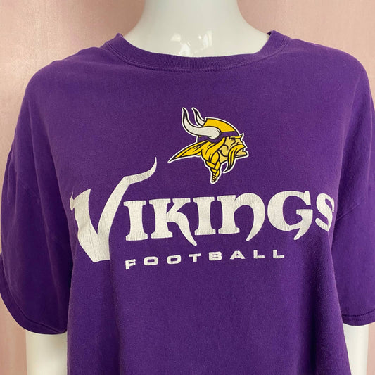 Reworked NFL Vikings Football Crop Tee, Size XL