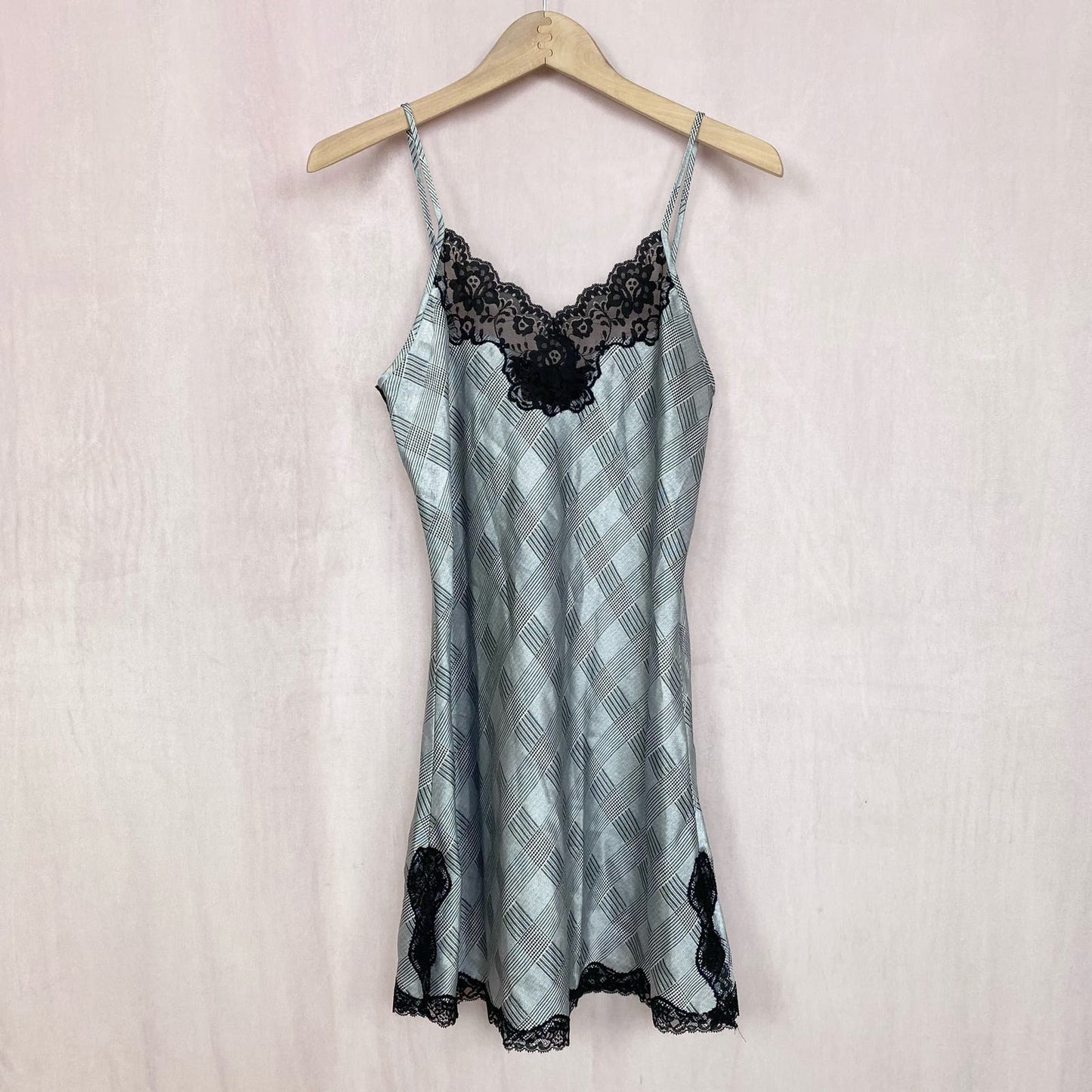 Vintage Jaclyn Smith Lace Trim Slip Mini Dress, Size Small