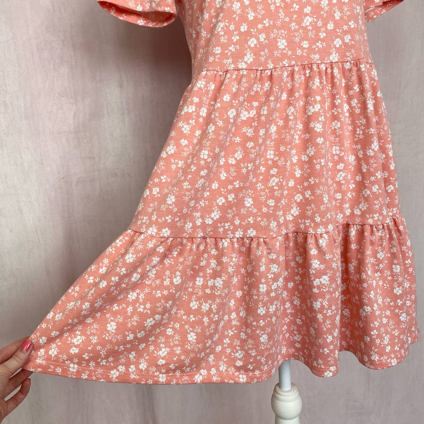 Secondhand Como Vintage Floral Tiered Mini Babydoll Dress, Size Small