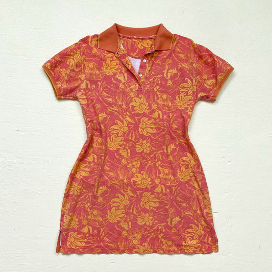 Vintage Hawaiian Polo Shirt Mini Dress, Size Medium