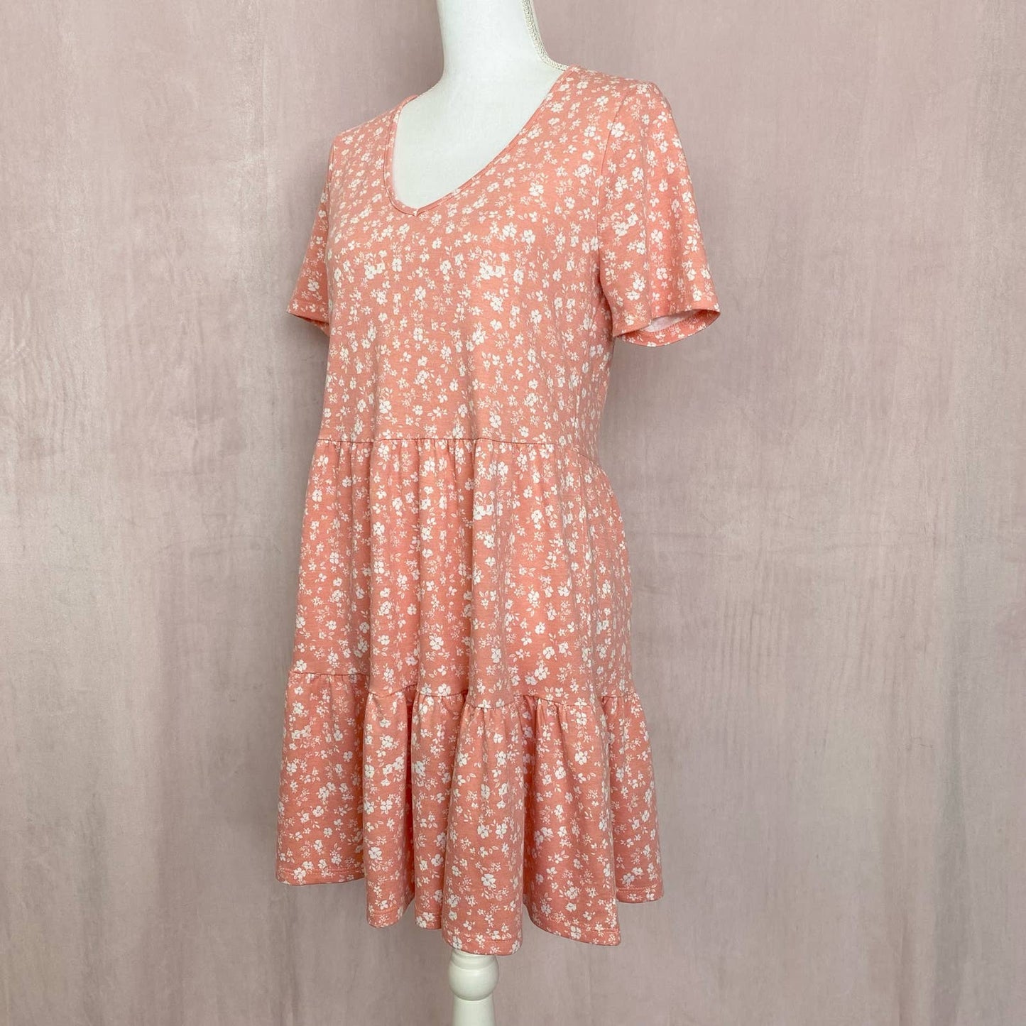 Secondhand Como Vintage Floral Tiered Mini Babydoll Dress, Size Small