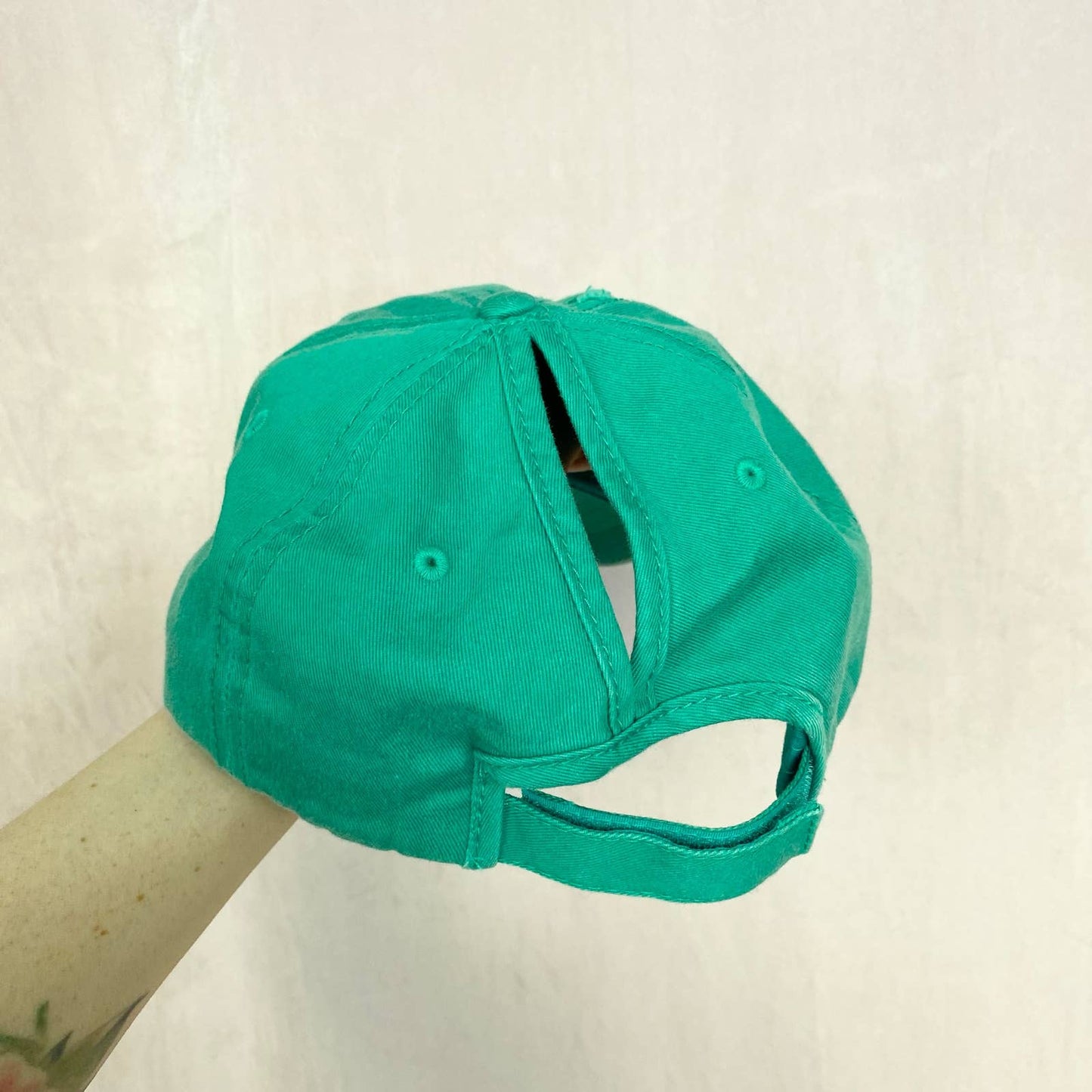Secondhand KBEthos Distressed Vintage Ponytail Cap in Teal Green