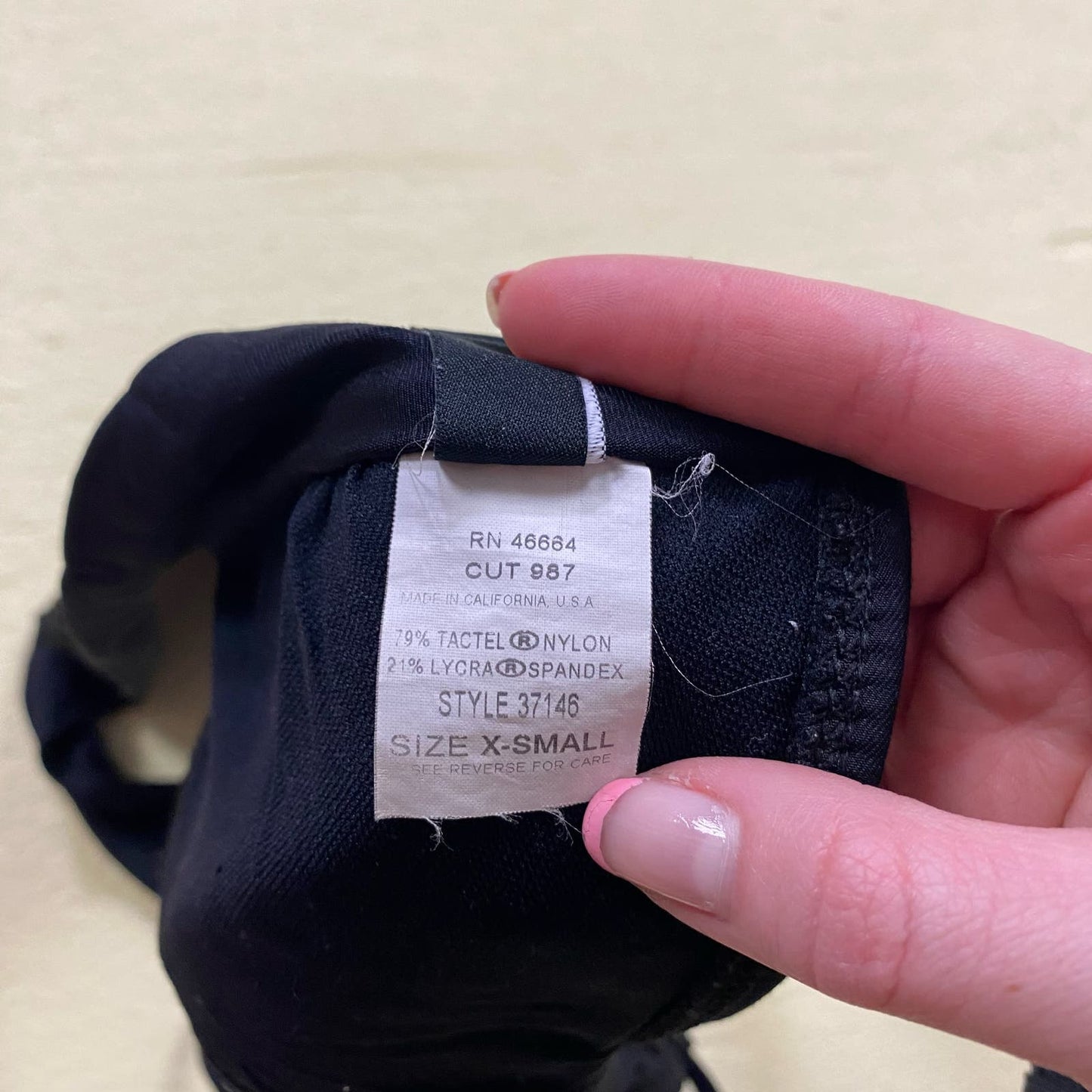 Y2K Guess Rhinestone Black Triangle Bikini Top, Size XS