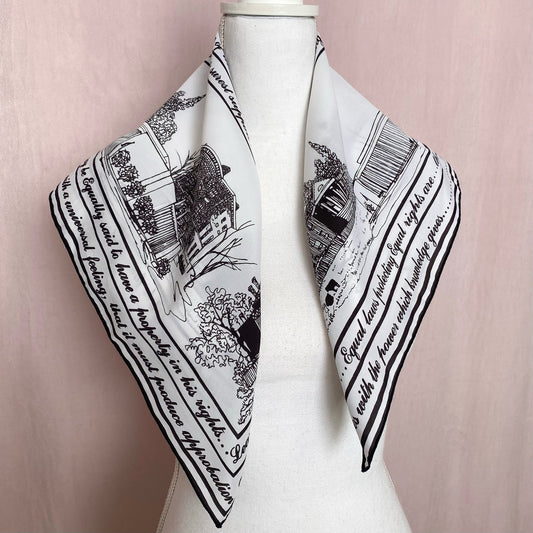 Vintage June Critchfield James Madison Quotes Scarf
