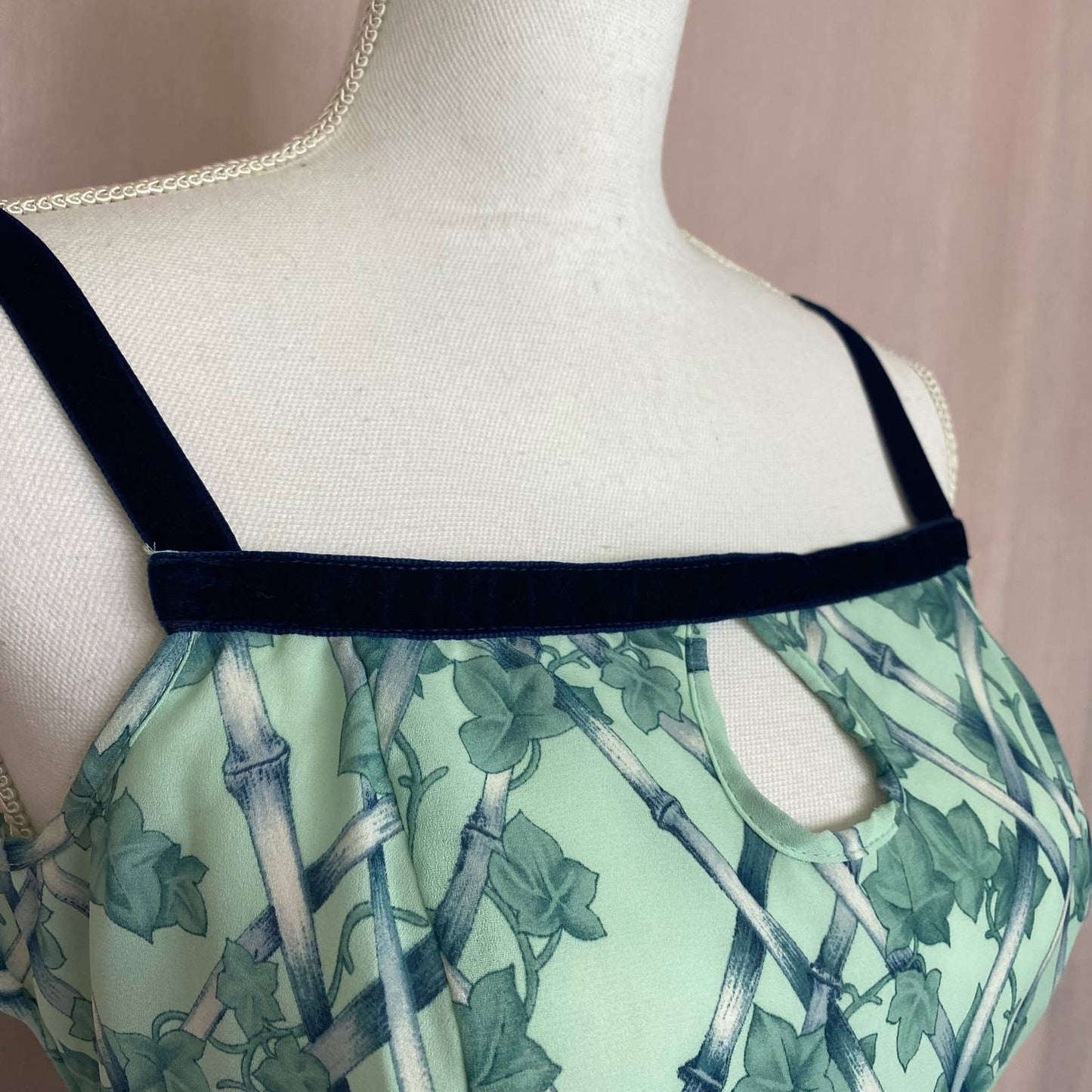 Vintage A-List Leaf Print Mini Dress, Size Small