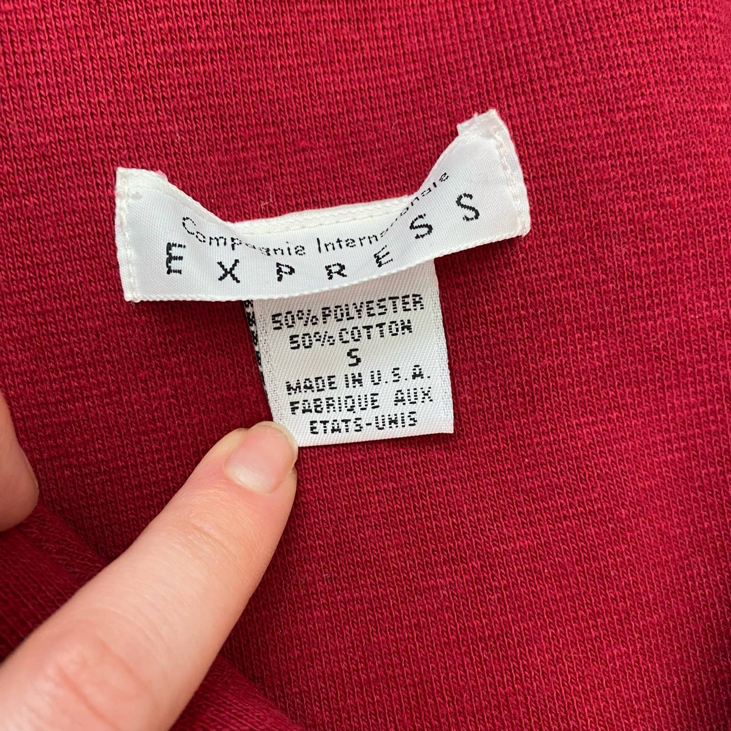 Vintage Express Button Front Long Sleeve Dress, Size Small