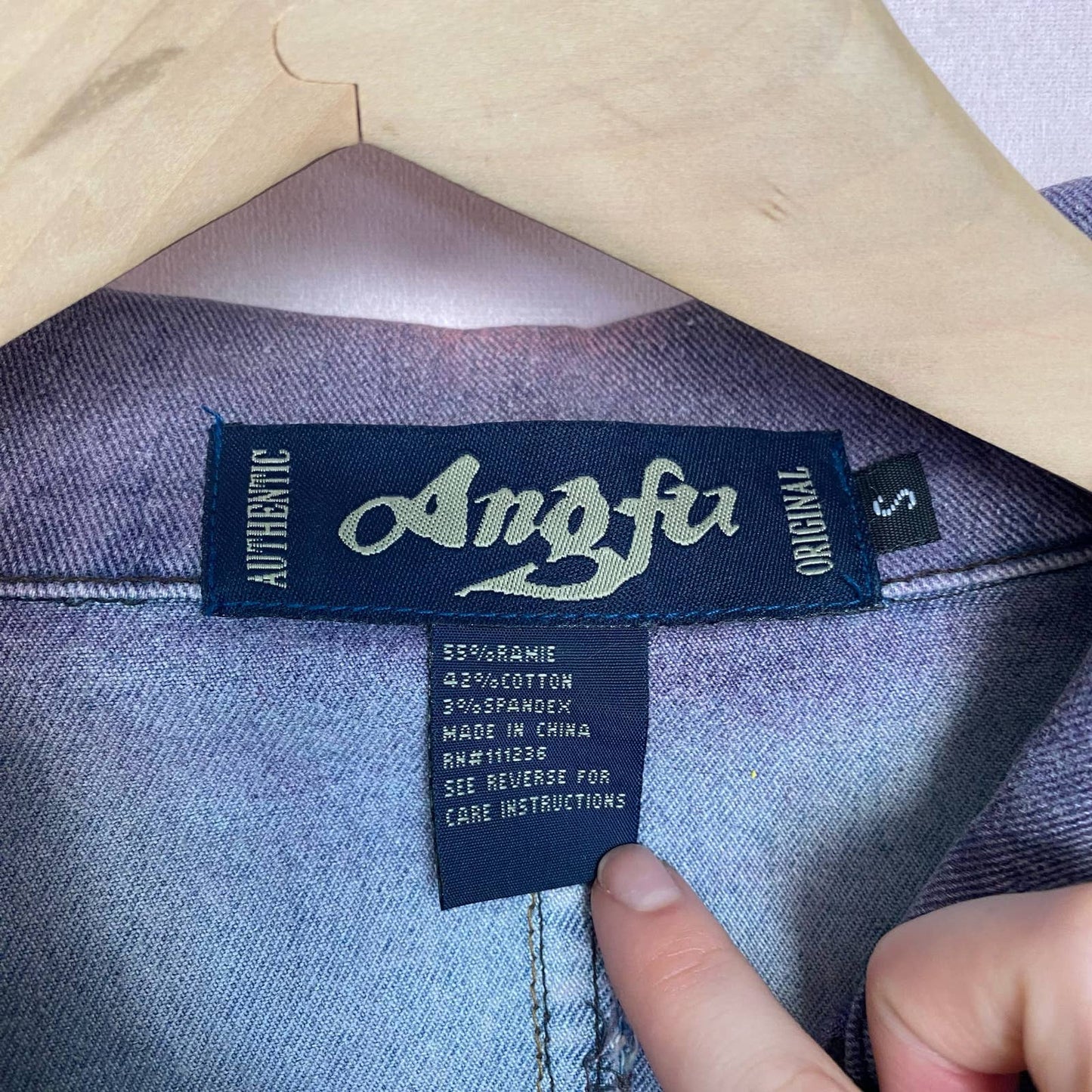 Secondhand AngFu Embellished Crop Jean Jacket, Size Small
