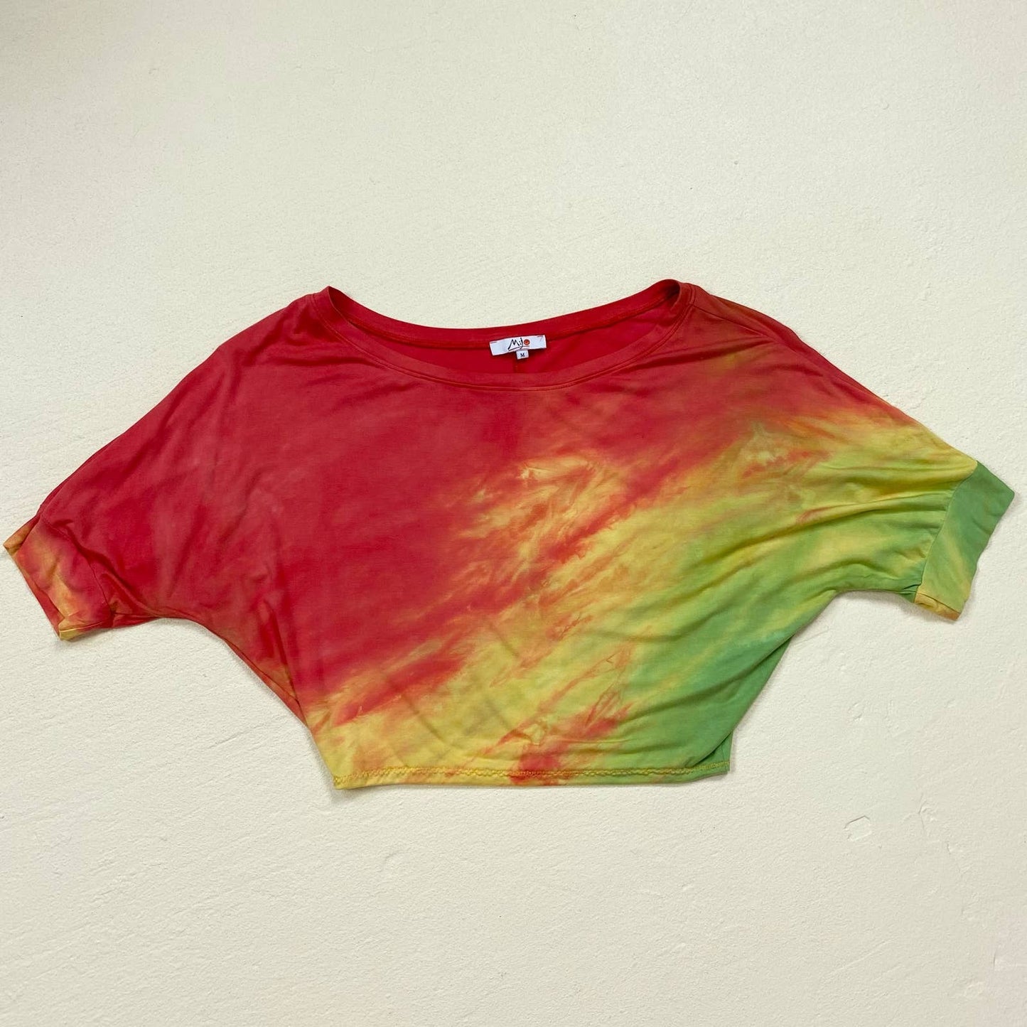 Upcycled Mijo Tie Dye Crop Short Sleeve Top, Size Medium