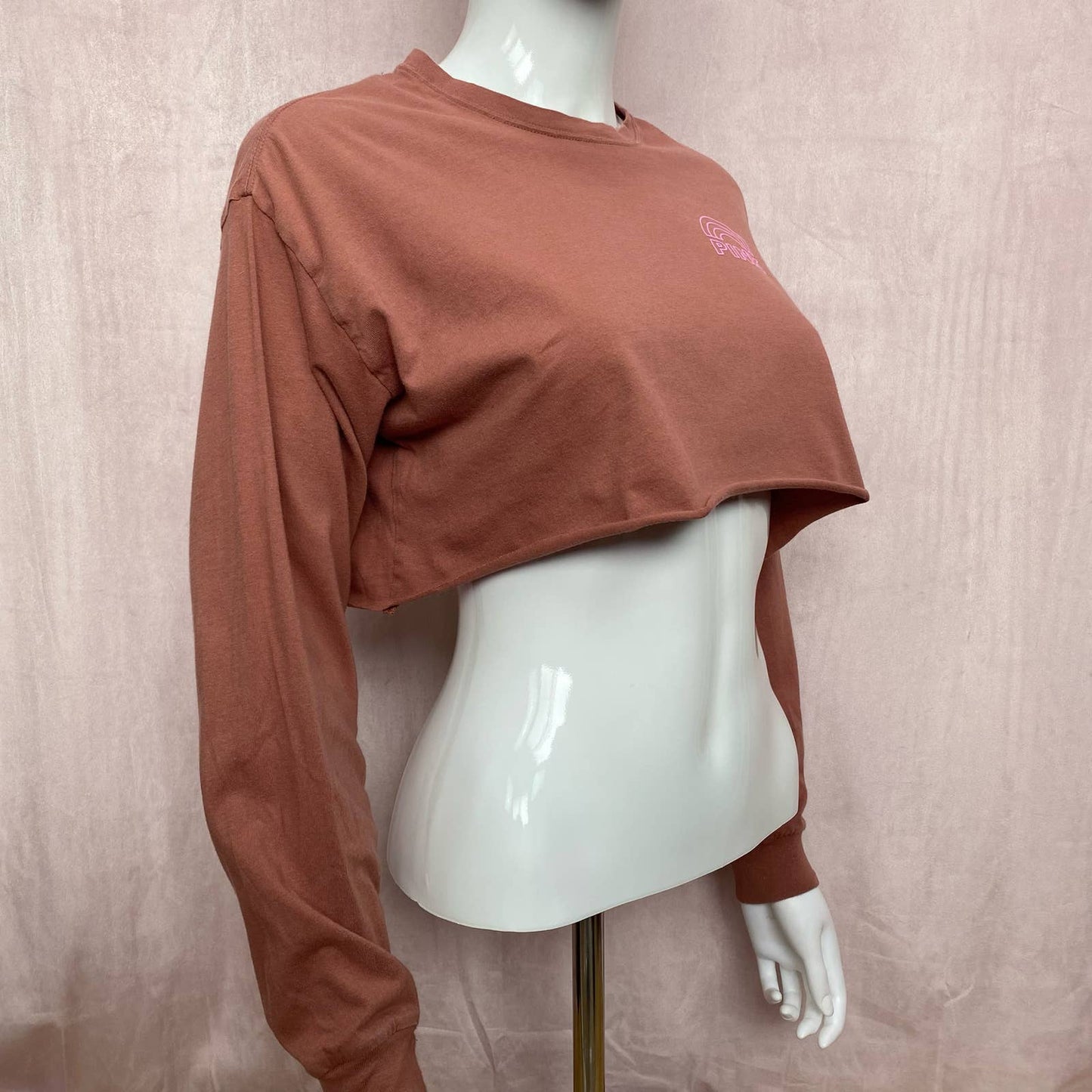 Reworked Victoria’s Secret PINK Crop Long Sleeve, Size XS