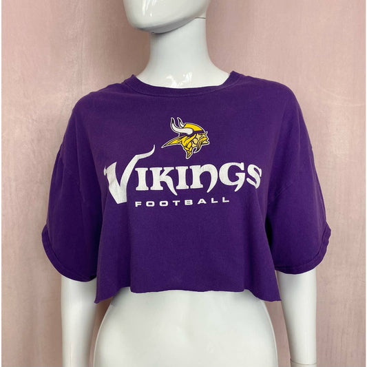 Reworked NFL Vikings Football Crop Tee, Size XL