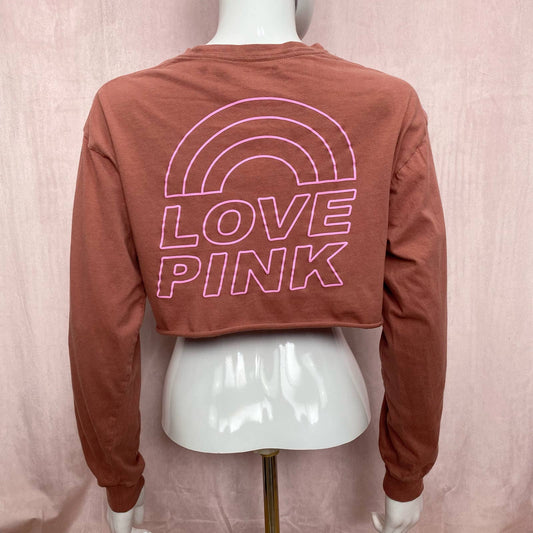Reworked Victoria’s Secret PINK Crop Long Sleeve, Size XS