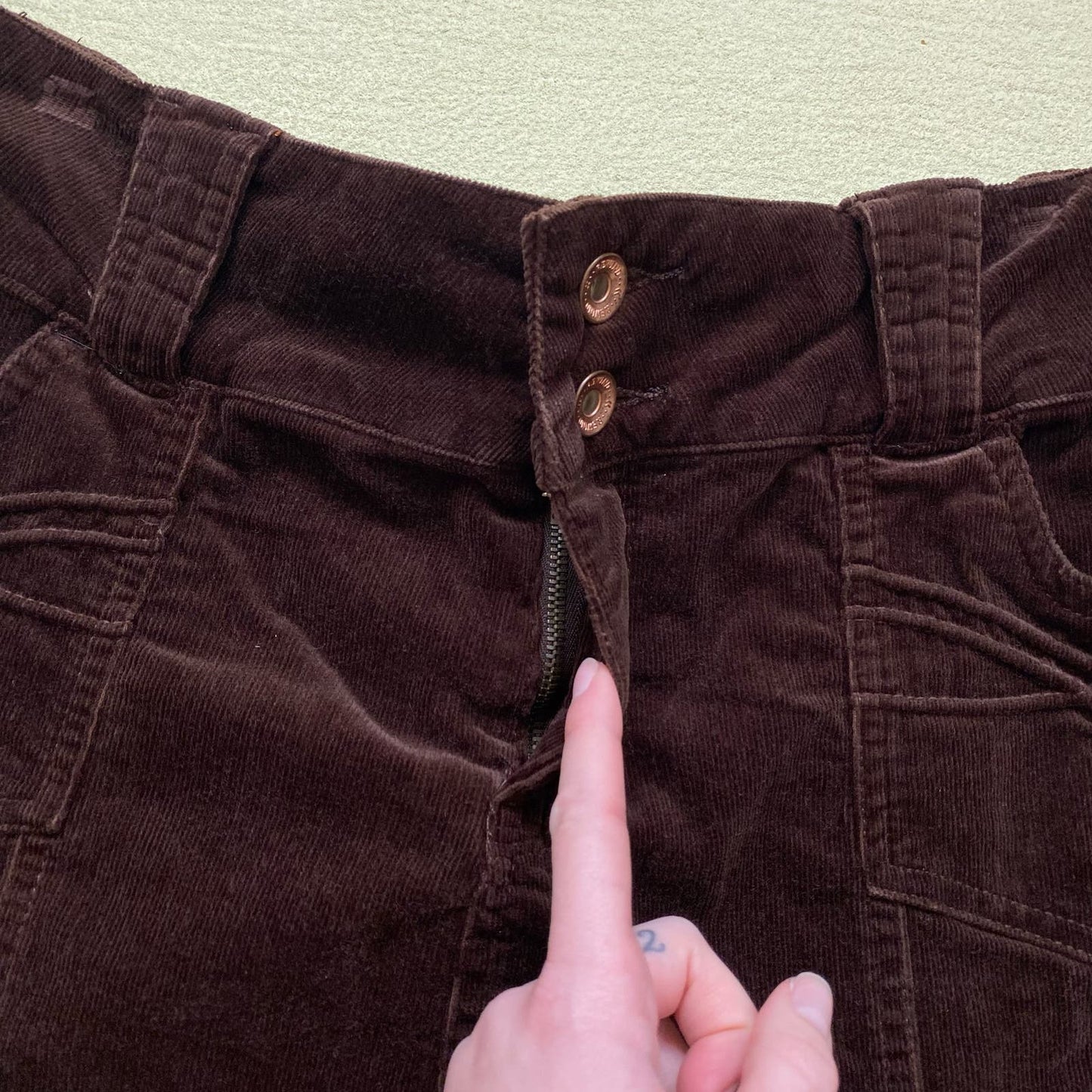 Y2K Rewind Brown Corduroy Flare Skirt, Size 9
