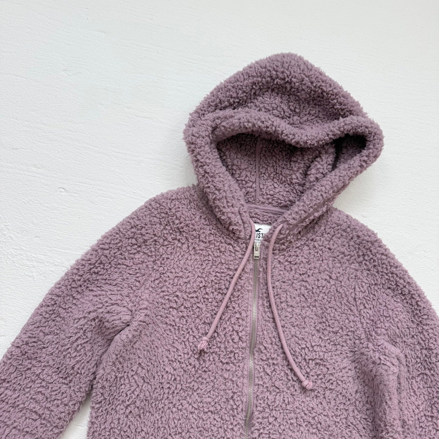 Secondhand Hollister Purple Teddy Sherpa Zip Hoodie Jacket, Size Medium
