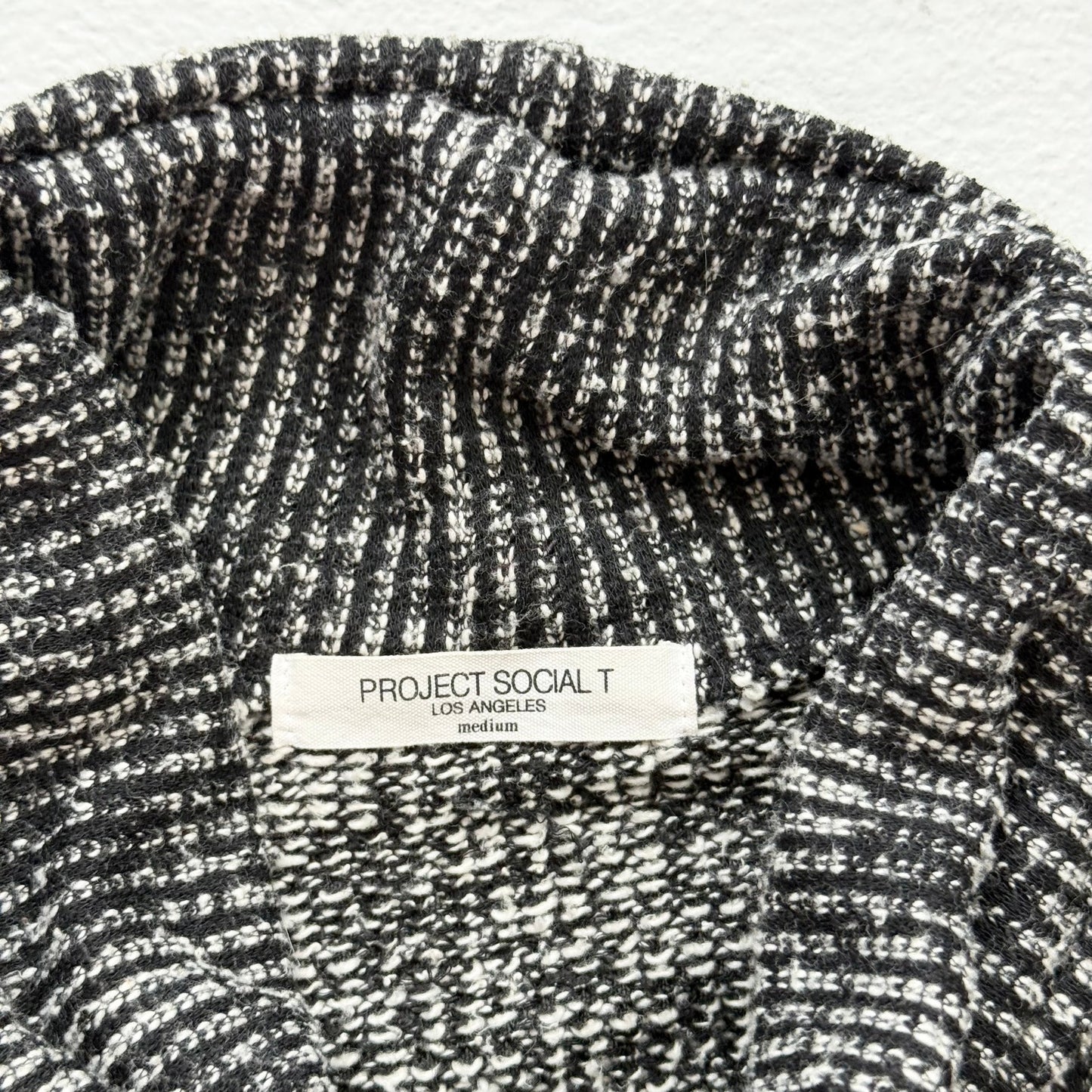 Secondhand Project Social T Knit Cropped Turtleneck Sweater Raw Hem Oversized, Size Medium