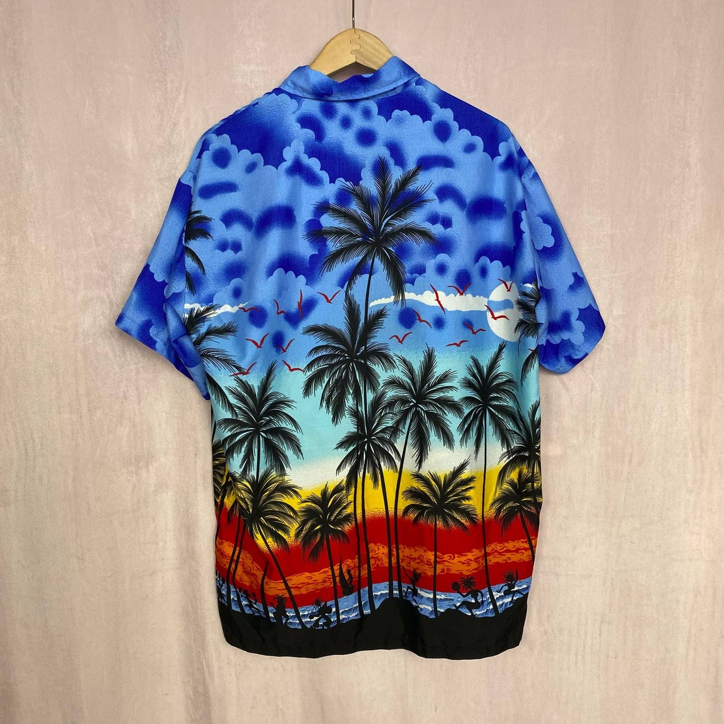 Secondhand Happy Bay Hawaiian Shirt Button Down, Size Large