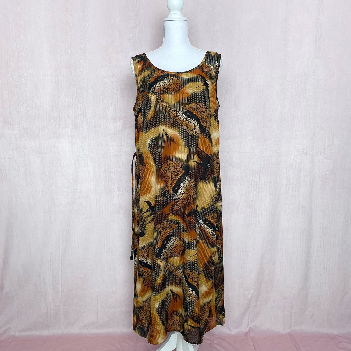 Vintage Dress-U-II by Sharon Abstract Print Midi Dress, Size 14
