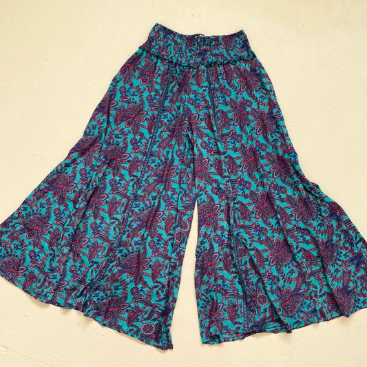 Secondhand Karma Highway Boho Hippie Floral Palazzo Pants, One Size