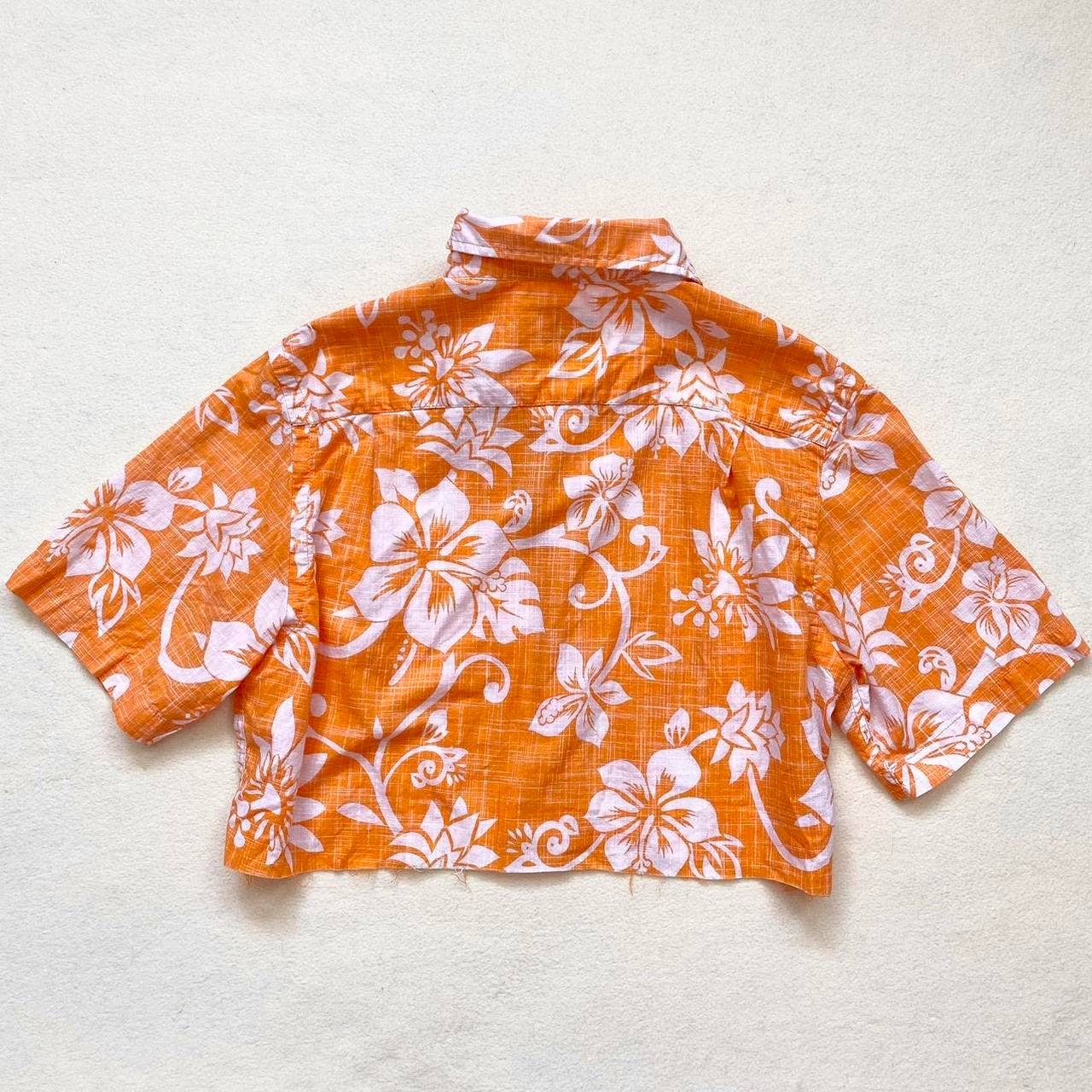 Upcycled Crop Hawaiian Shirt & Jumbo Scrunchie Set, Size Small