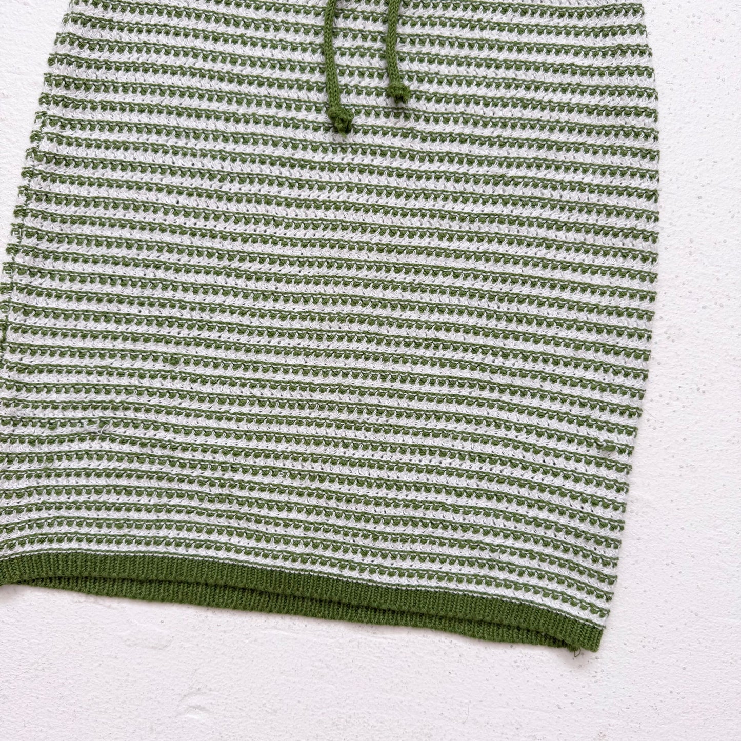 Secondhand Shop The Narrative Green White Crochet Mini Knit Skirt Size S