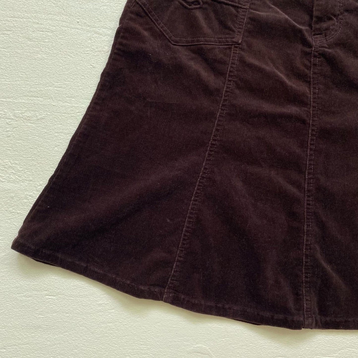 Y2K Rewind Brown Corduroy Flare Skirt, Size 9