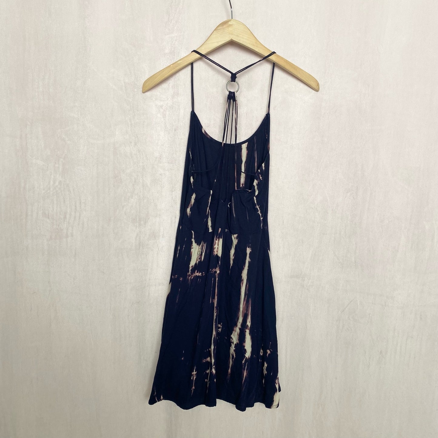 Secondhand Millau Boho Navy Tie Dye Flowy Mini Dress, Size Medium