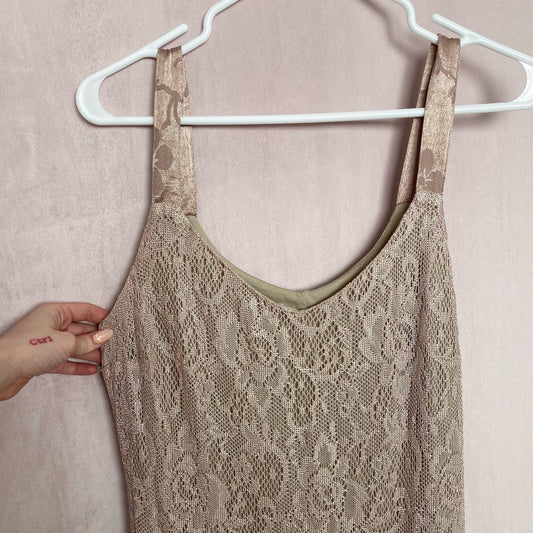 Vintage Spencer Alexis Crochet Lace Maxi Dress, Size Medium