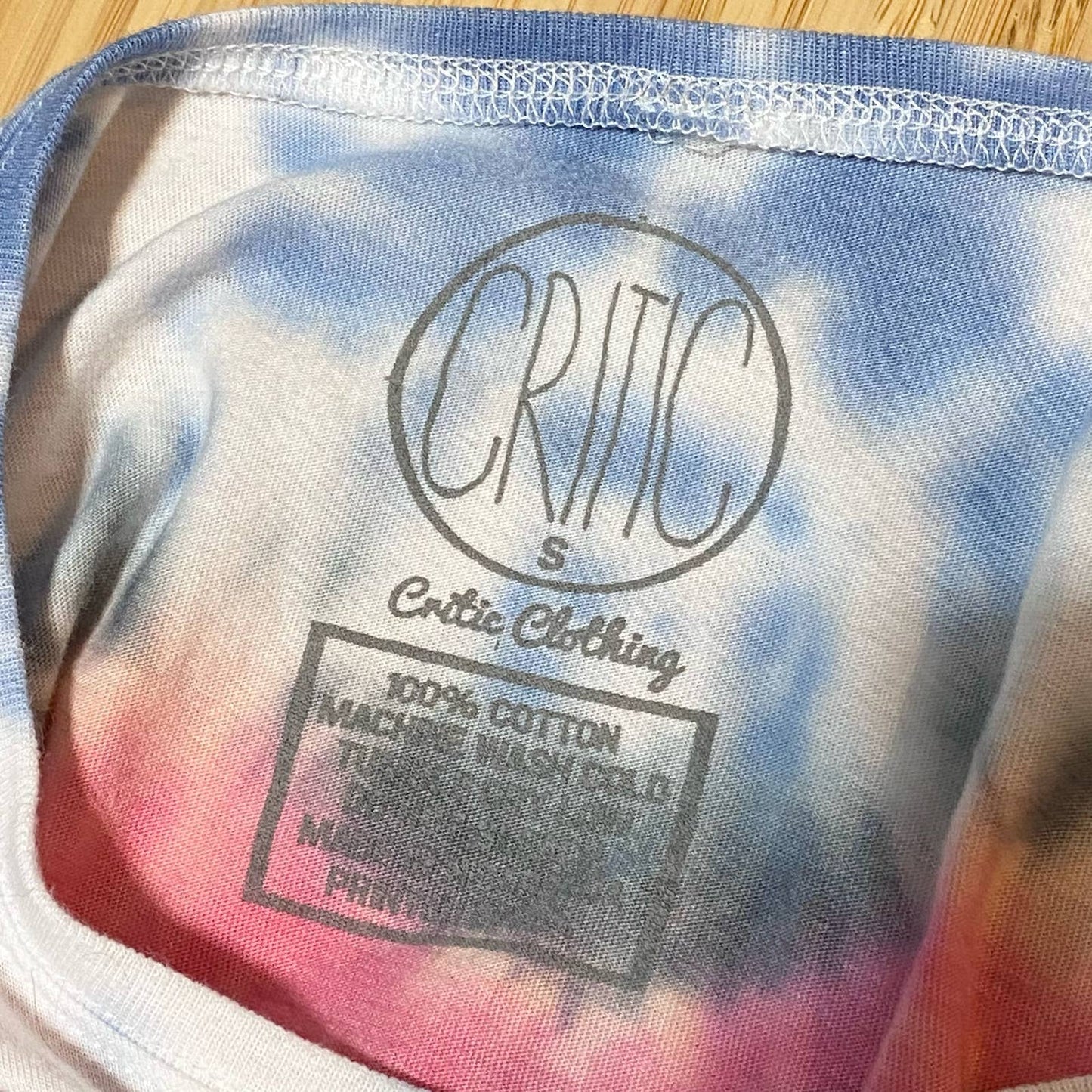 Reworked Critic Heart Tie Dye Crop Baby Tee, Size Small