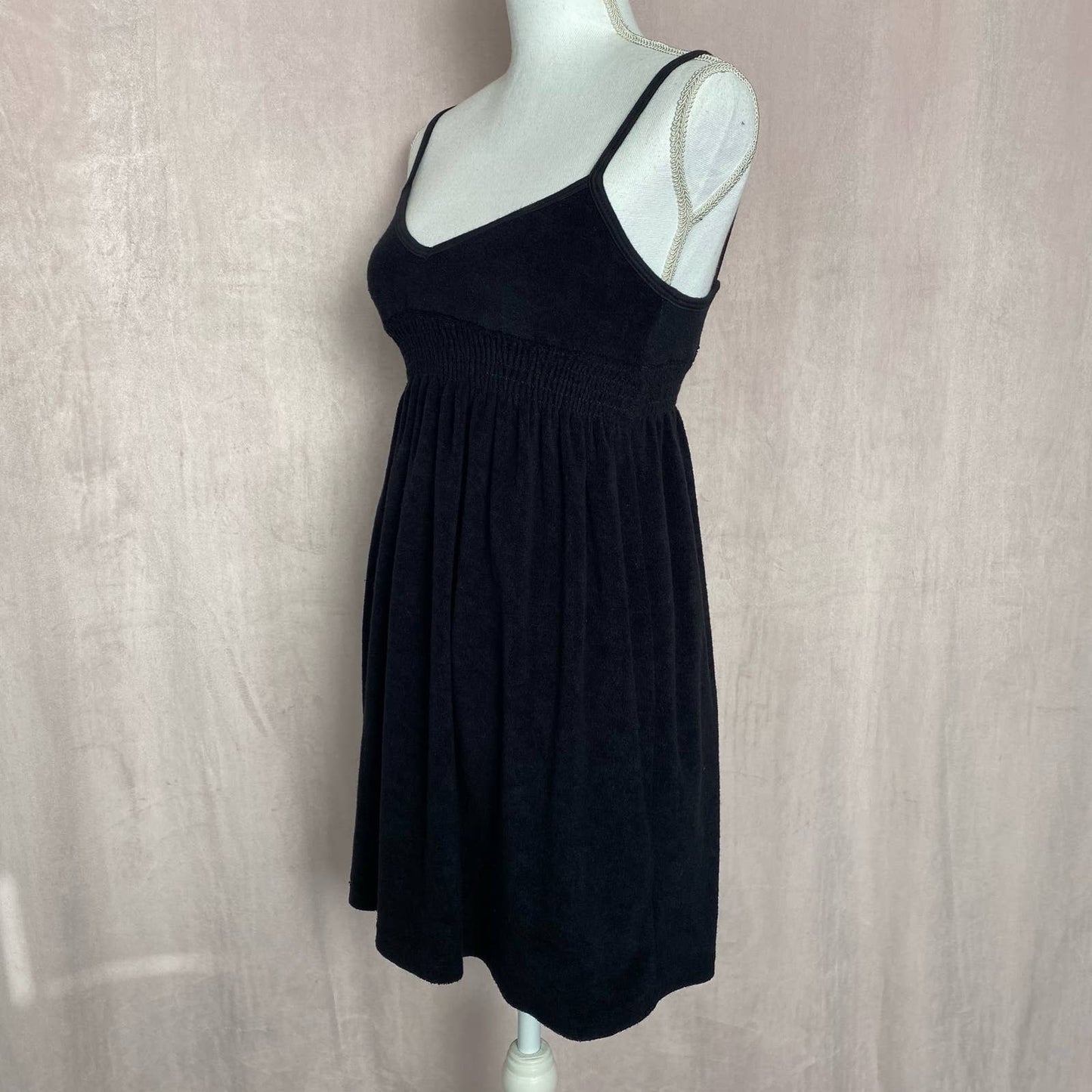 Secondhand Tillys Full Tilt Black Mini Towel Dress, Size Small