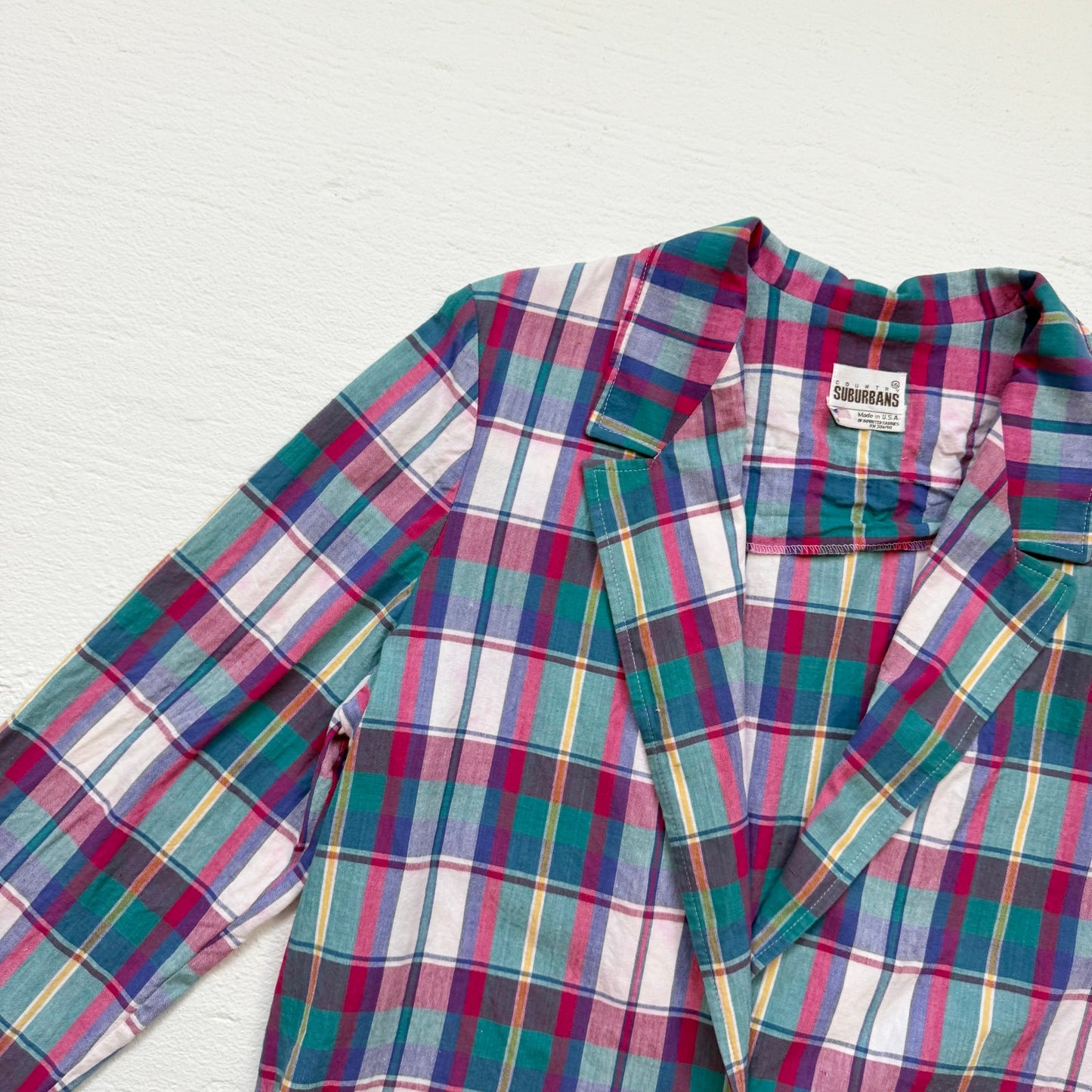 Vintage 80s Country Suburbans Plaid Blazer, Size 16
