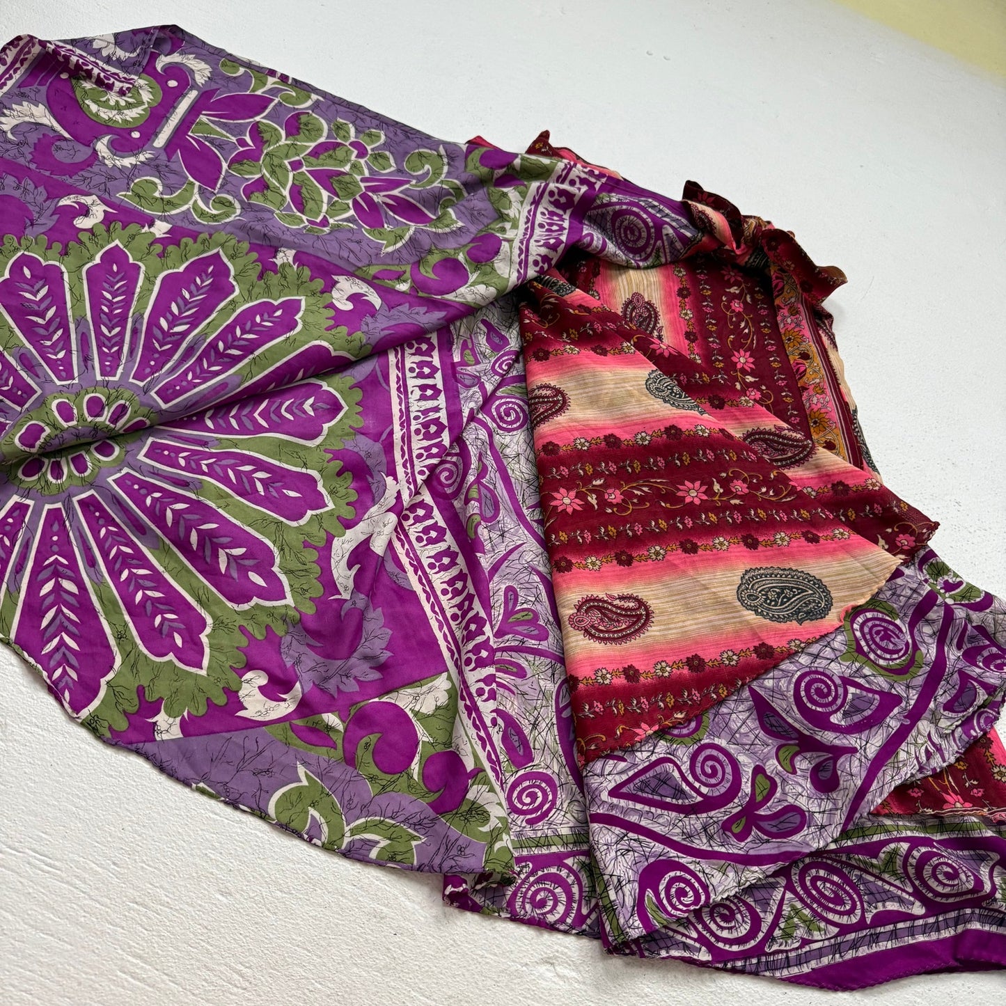Secondhand Yarin Silk Boho Wrap Skirt, Size Small-XL
